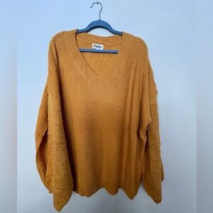 Haptics brand Sweater NWOT, mustard yellow color, size 1X oversize fit